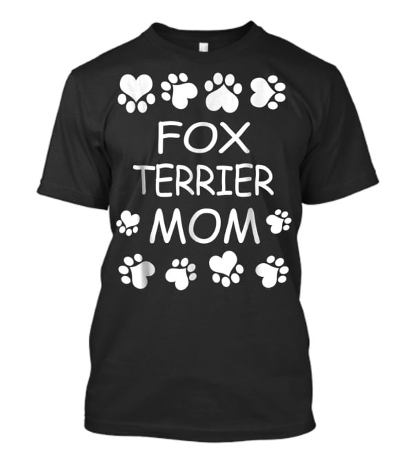Fox Terrier Mom Paw Prints Heart T-Shirt