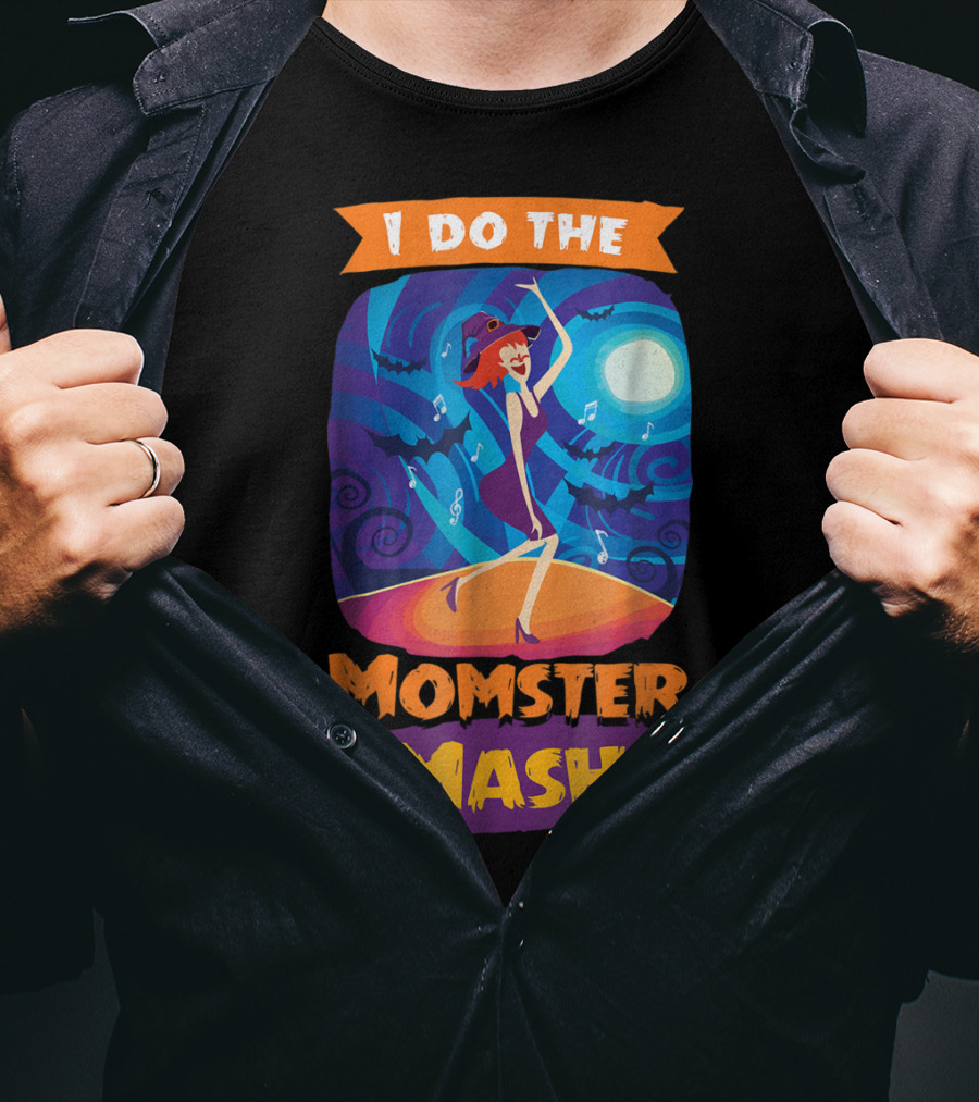 I Do The Momster Mash Funny Awkward Mom Halloween Dance T-Shirt