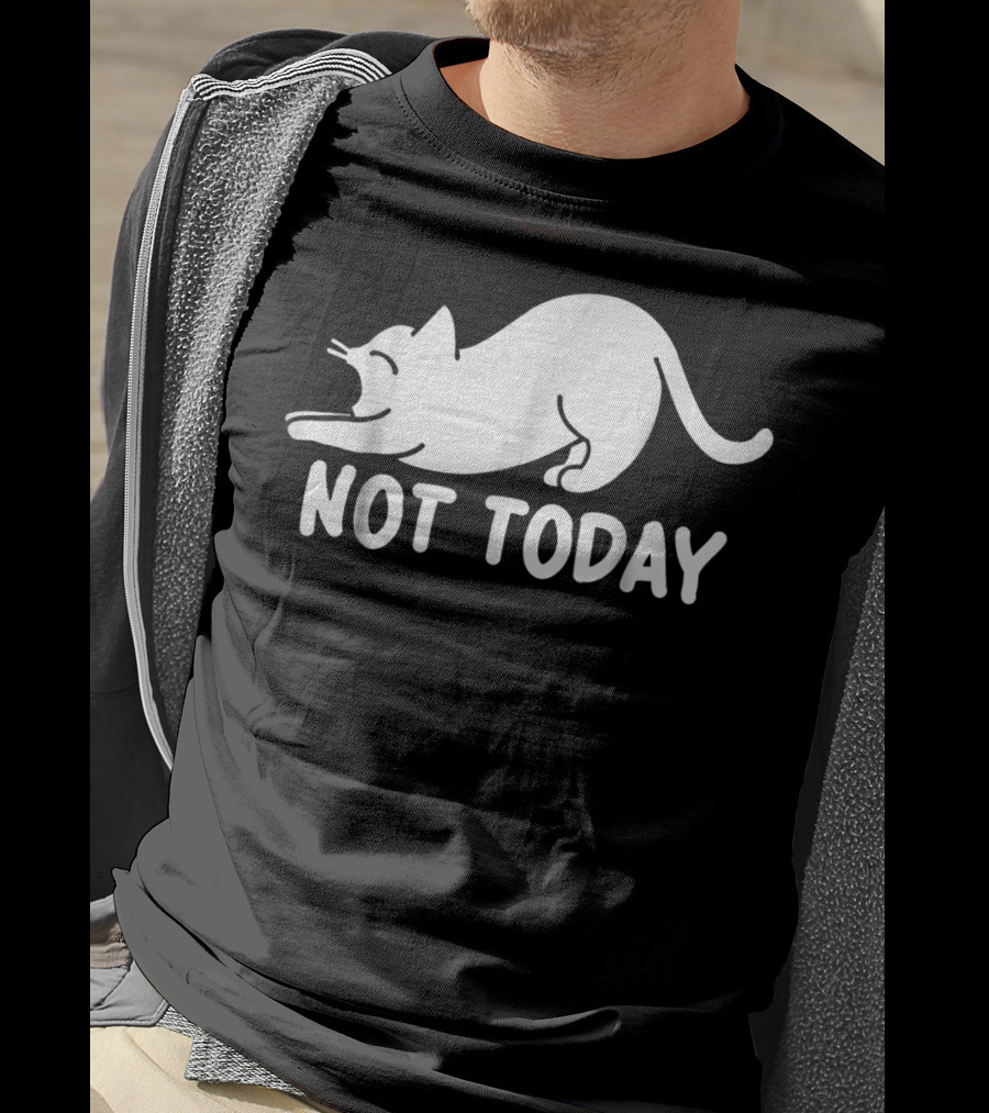 Lazy Cat Not Today Cat Lovers Cat Lady Cat T-Shirt