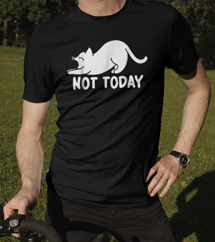 Lazy Cat Not Today Cat Lovers Cat Lady Cat T-Shirt