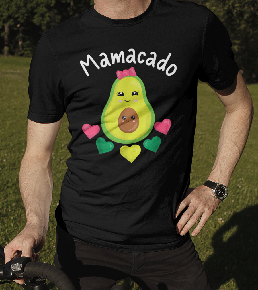 Mamacado Cute Avocado Lover Vegan Vegetarian Heart T-Shirt