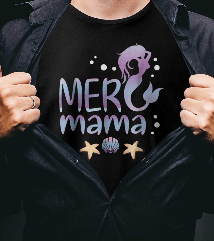 MER Mama Mermaid Birthday Party Mom T-Shirt