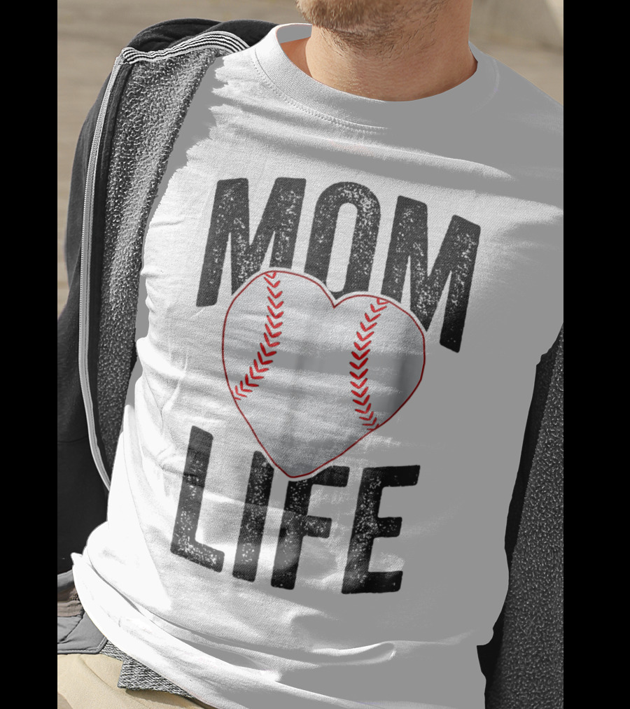 Mom Life Baseball Heart Mother Mama Player Team Heart25 T-Shirt