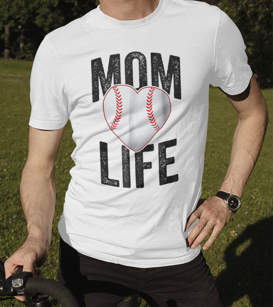 Mom Life Baseball Heart Mother Mama Player Team Heart25 T-Shirt