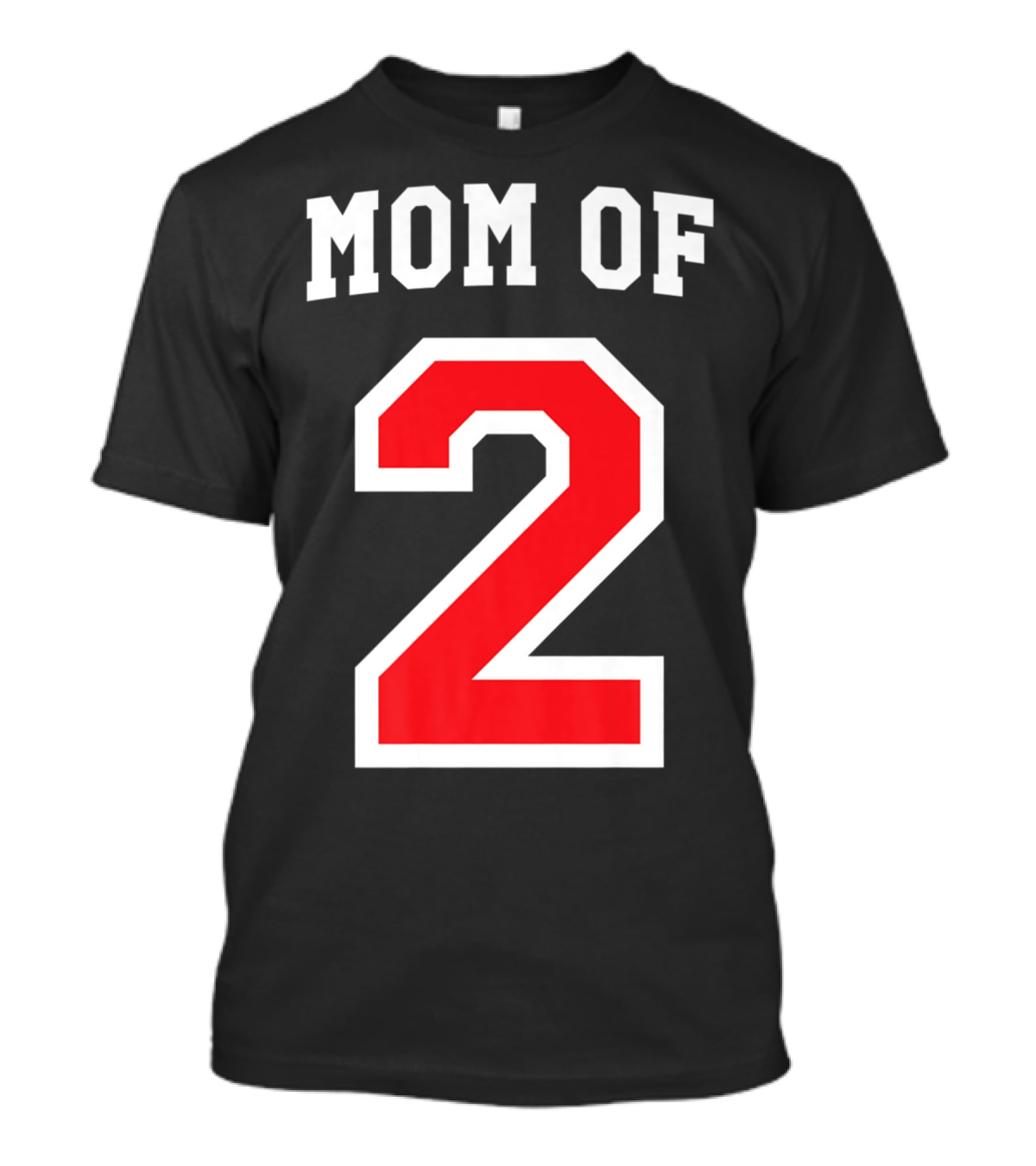 Mom Of 2 Kids Baseball Mom Sports Jersey T-Shirt