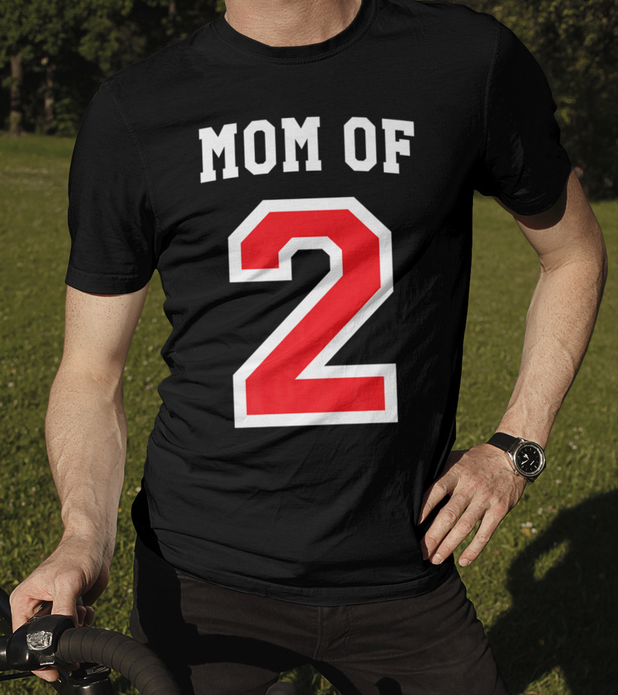 Mom Of 2 Kids Baseball Mom Sports Jersey T-Shirt