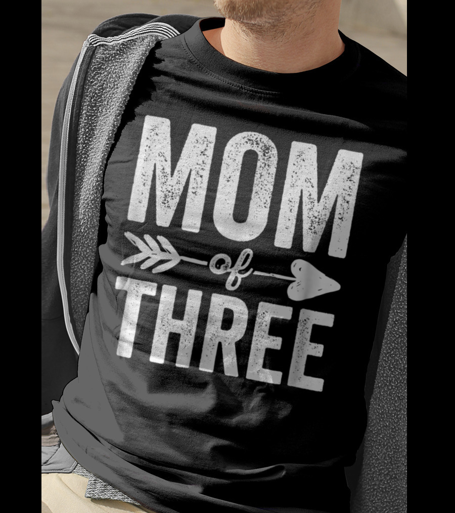 Mom Of Three Arrow Heart T-Shirt