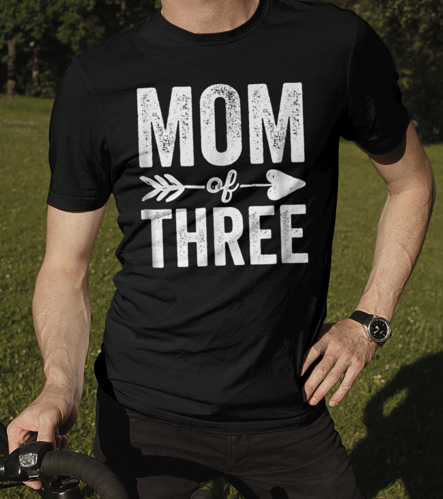 Mom Of Three Arrow Heart T-Shirt