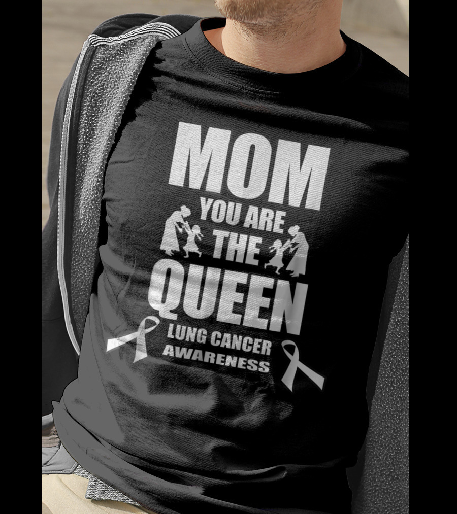 Mom You Are The Queen Lung Cancer Awareness Ribbon Iconic T-Shirt