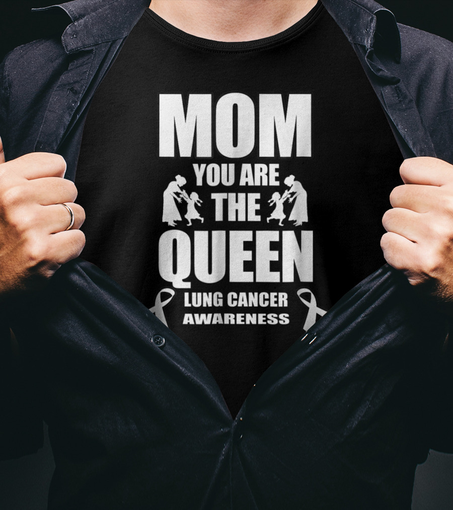 Mom You Are The Queen Lung Cancer Awareness Ribbon Iconic T-Shirt