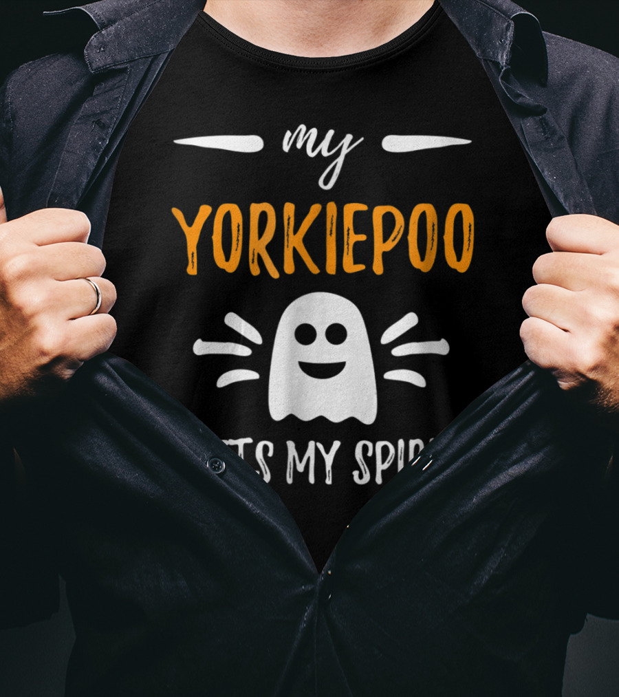 My Yorkiepoo Lifts My Spirit Ghost Theme Dog Mom T-Shirt