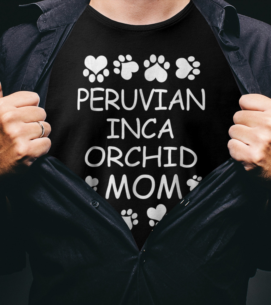 Peruvian Inca Orchid Mom Paw Prints T-Shirt