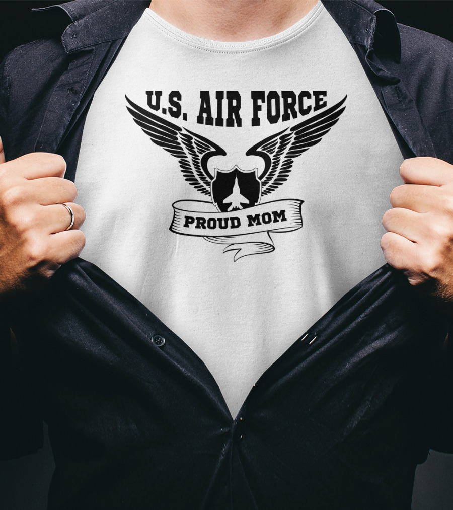 U.S. Air Force Proud Mom Winged Emblem T-Shirt