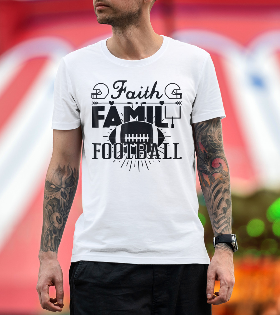 Faith Family Football Mom78 T-Shirt