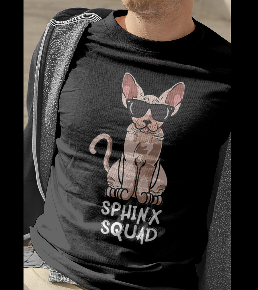 Sphynx Cat Lovers Cat Mom Sphinx Squad Holiday Greetings T-Shirt