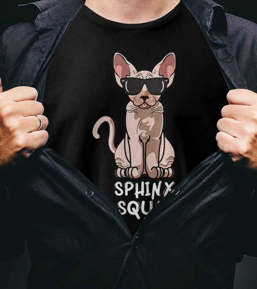 Sphynx Cat Lovers Cat Mom Sphinx Squad Holiday Greetings T-Shirt