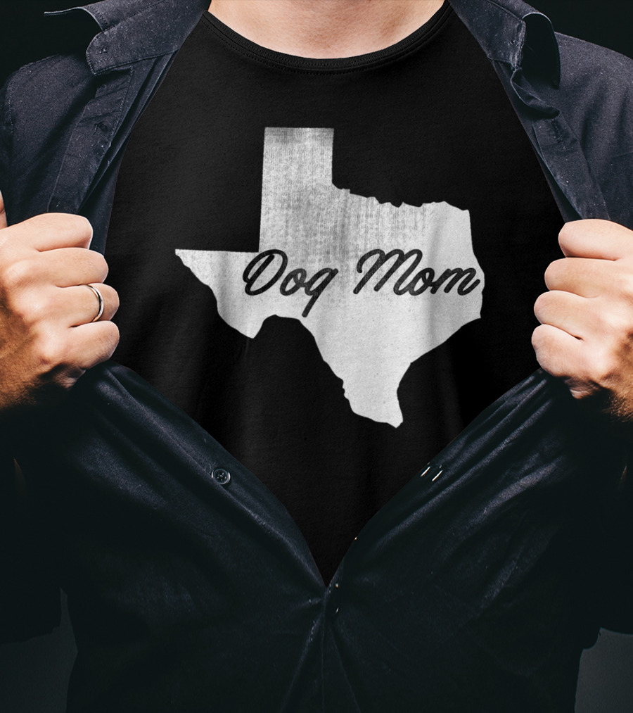 Texas State Dog Mom TX Lover Distressed Map T-Shirt