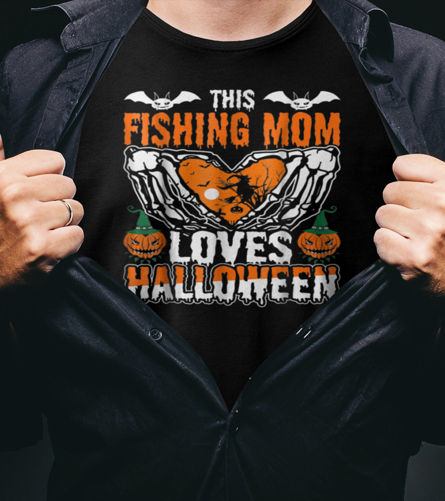 This Fishing Mom Loves Halloween T-Shirt