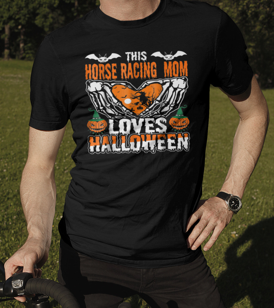 This Horse Racing Mom Loves Halloween T-Shirt