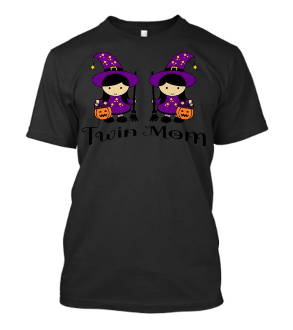 Twin Mom Twin Witches Halloween T-Shirt