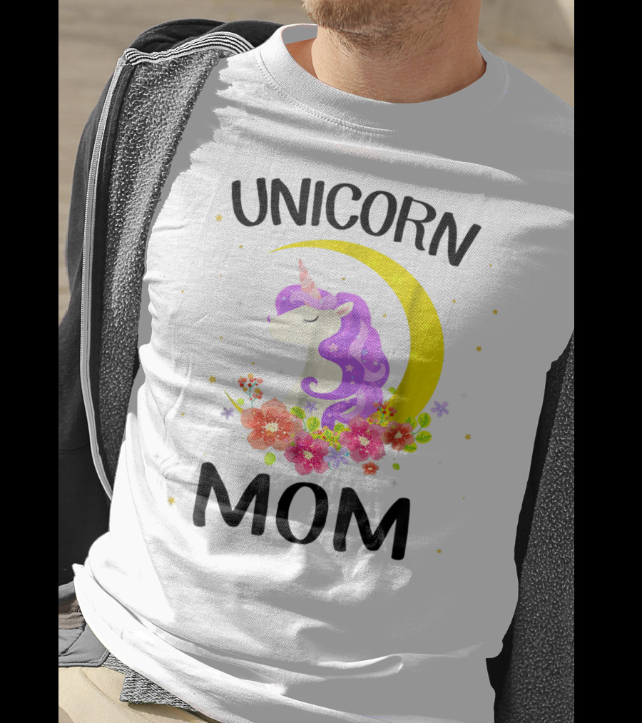 Unicorn Mom Moon Floral Magic T-Shirt