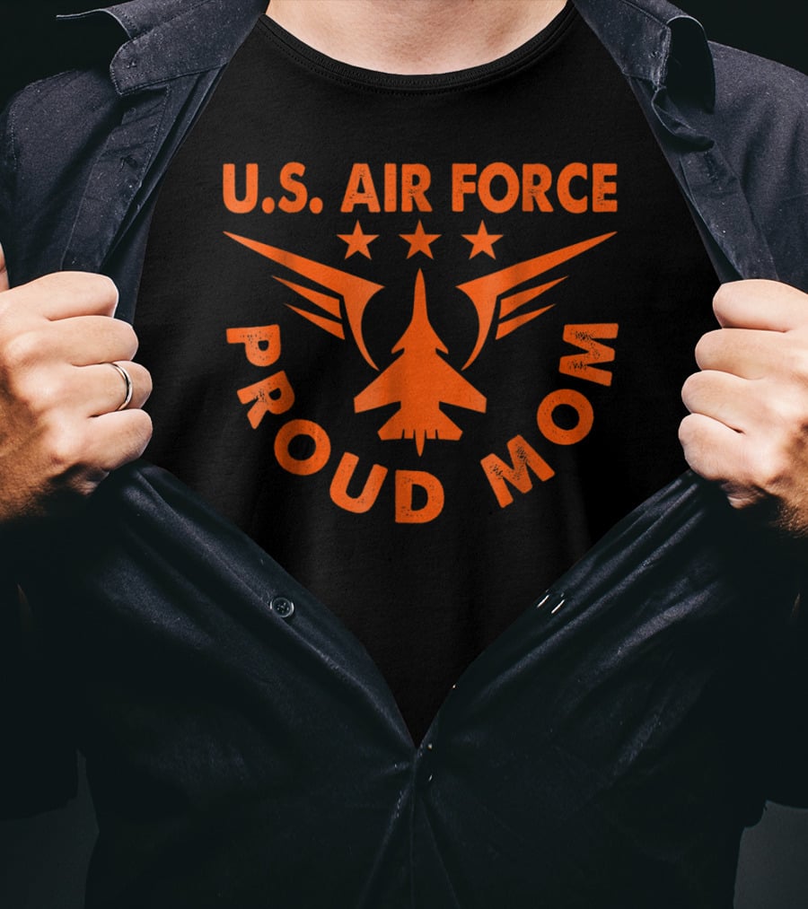 U.S. Air Force Proud Mom Jet And Stars T-Shirt