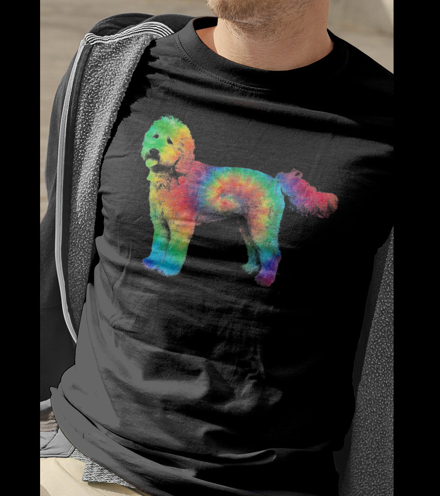 Doodle Tie Dye Rainbow Golden Labradoodle T-Shirt
