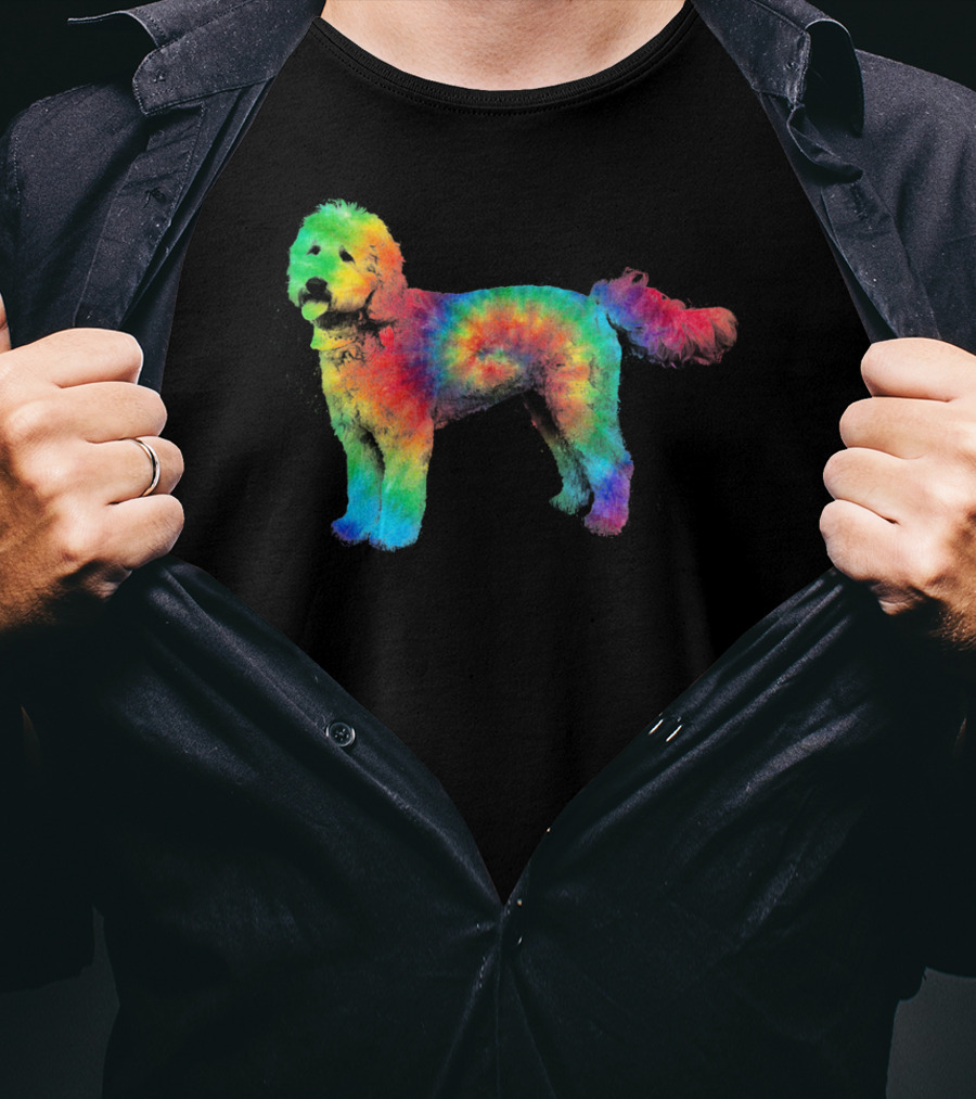 Doodle Tie Dye Rainbow Golden Labradoodle T-Shirt