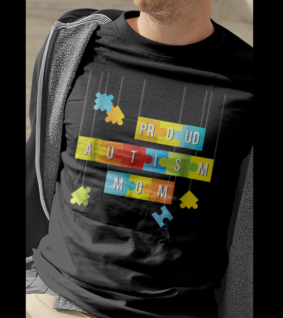 Proud Autism Mom Tees Women Mama Grandma Mommy T-Shirt
