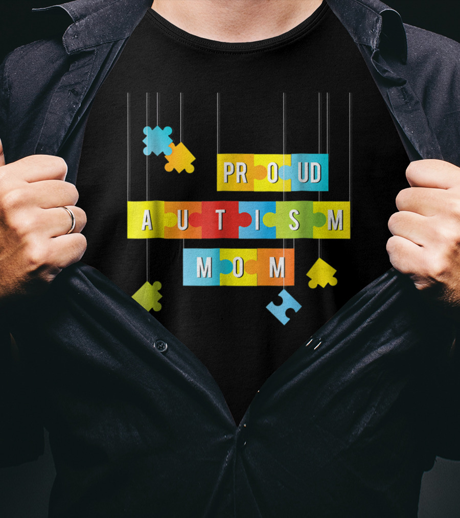 Proud Autism Mom Tees Women Mama Grandma Mommy T-Shirt