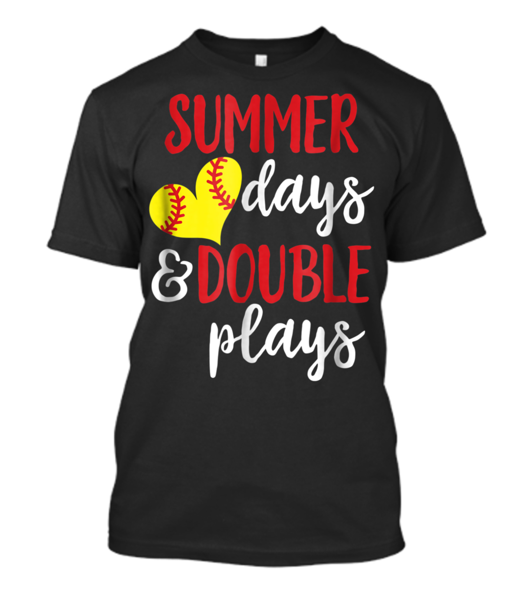Summer Days And Double Plays Softball Girls T-Shirt