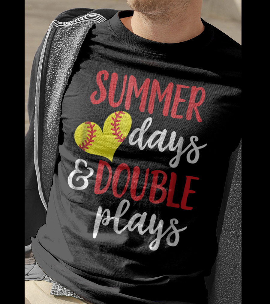 Summer Days And Double Plays Softball Girls T-Shirt