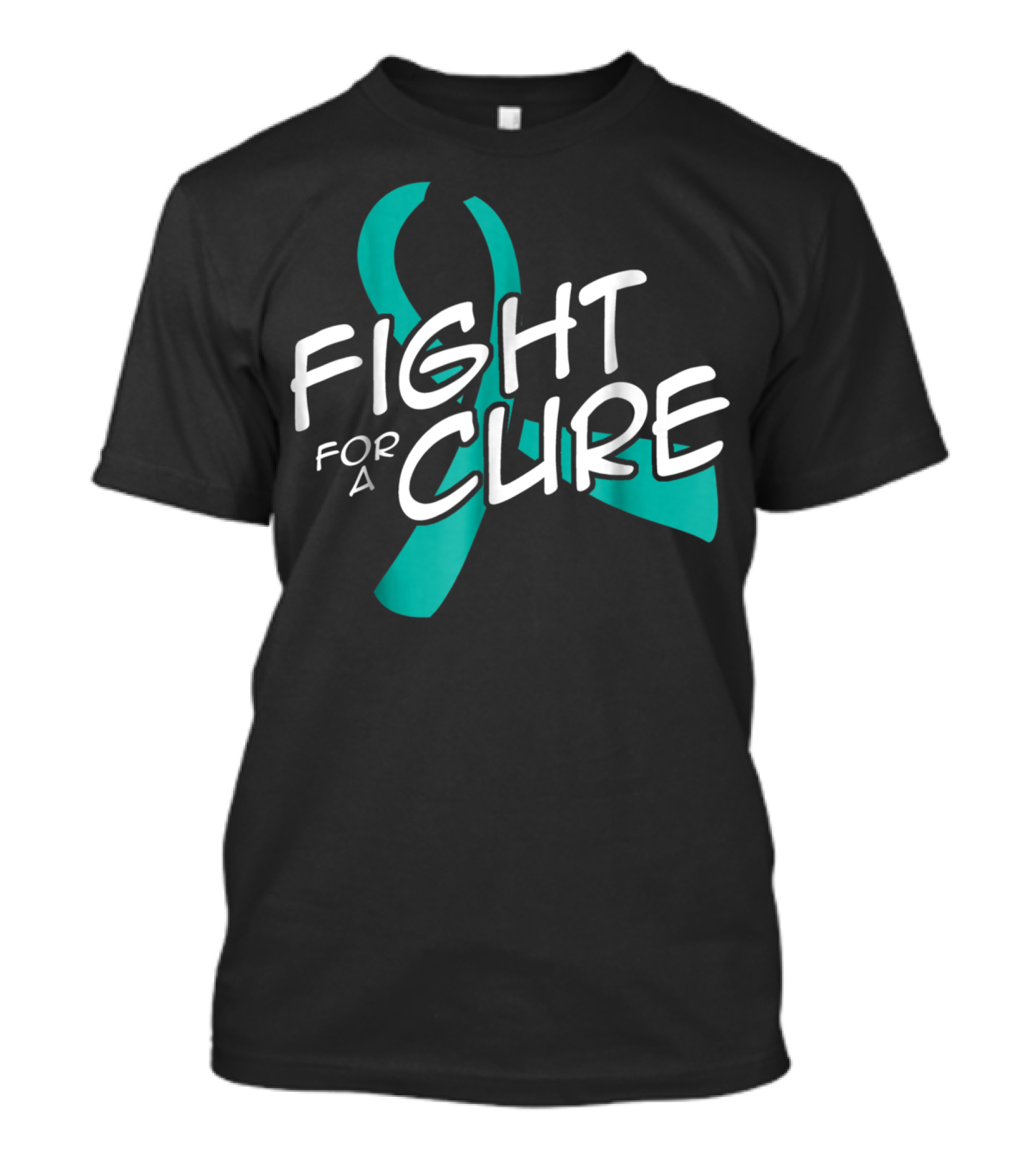 Fight For A Cure Ovarian Cancer Awareness Mom Wife50 Teal T-Shirt