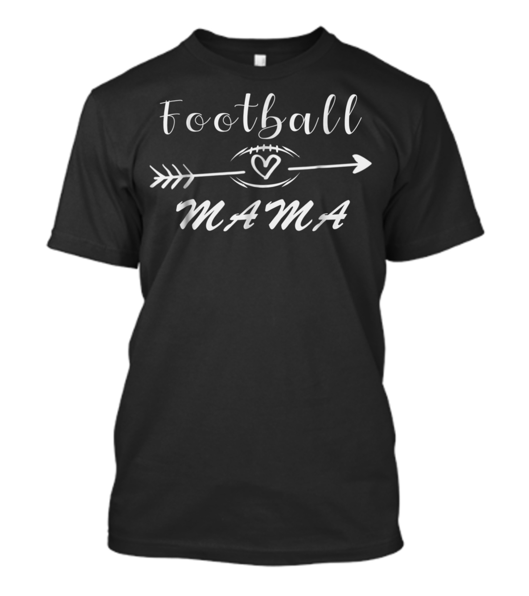 Football Mama Heart Arrow Proud Sports Mom Game Day T-Shirt