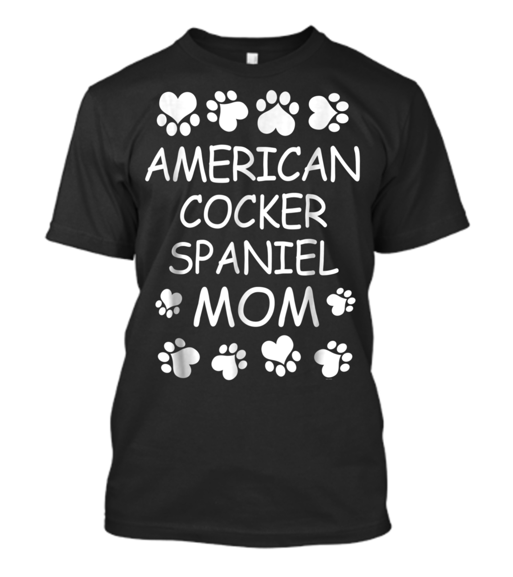 American Cocker Spaniel Mom Paw Print Lovers T-Shirt