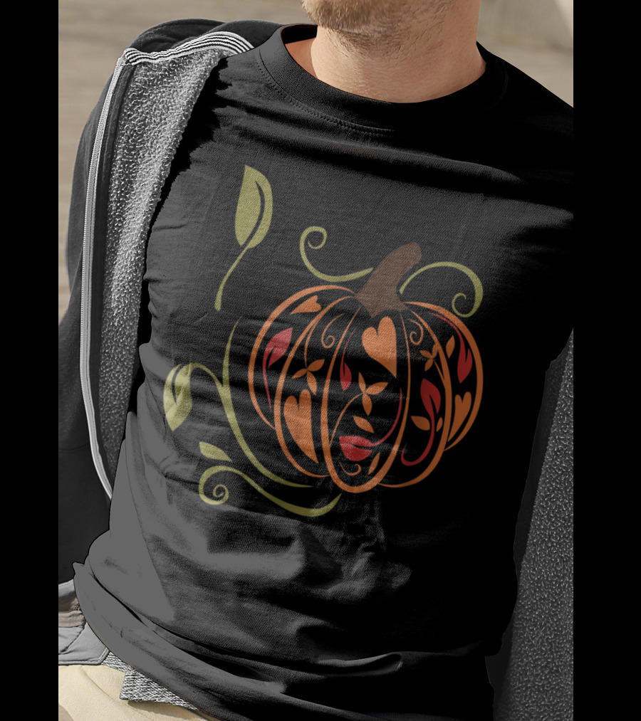 Autumn Pumpkin Fancy Elegant Teacher Mom Wife65 Fall T-Shirt