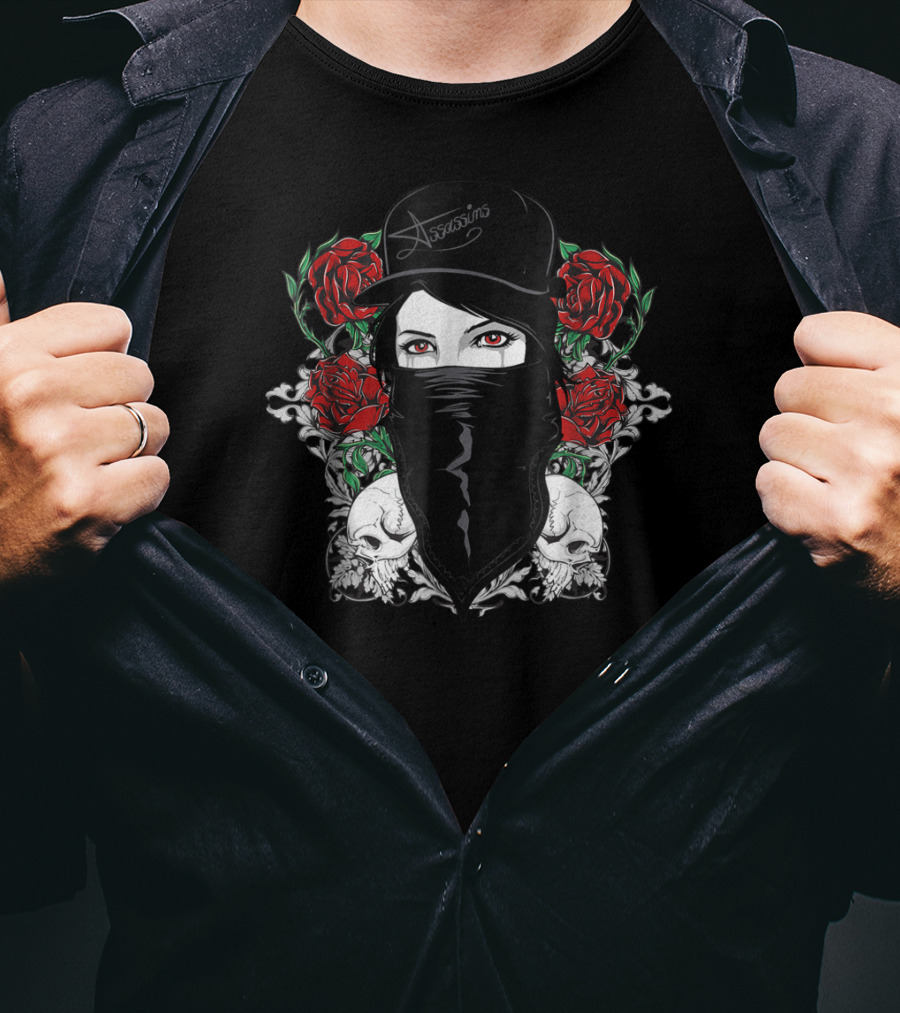 BadAss Assassins Roses And Skulls Cool Mom Awesome T-Shirt