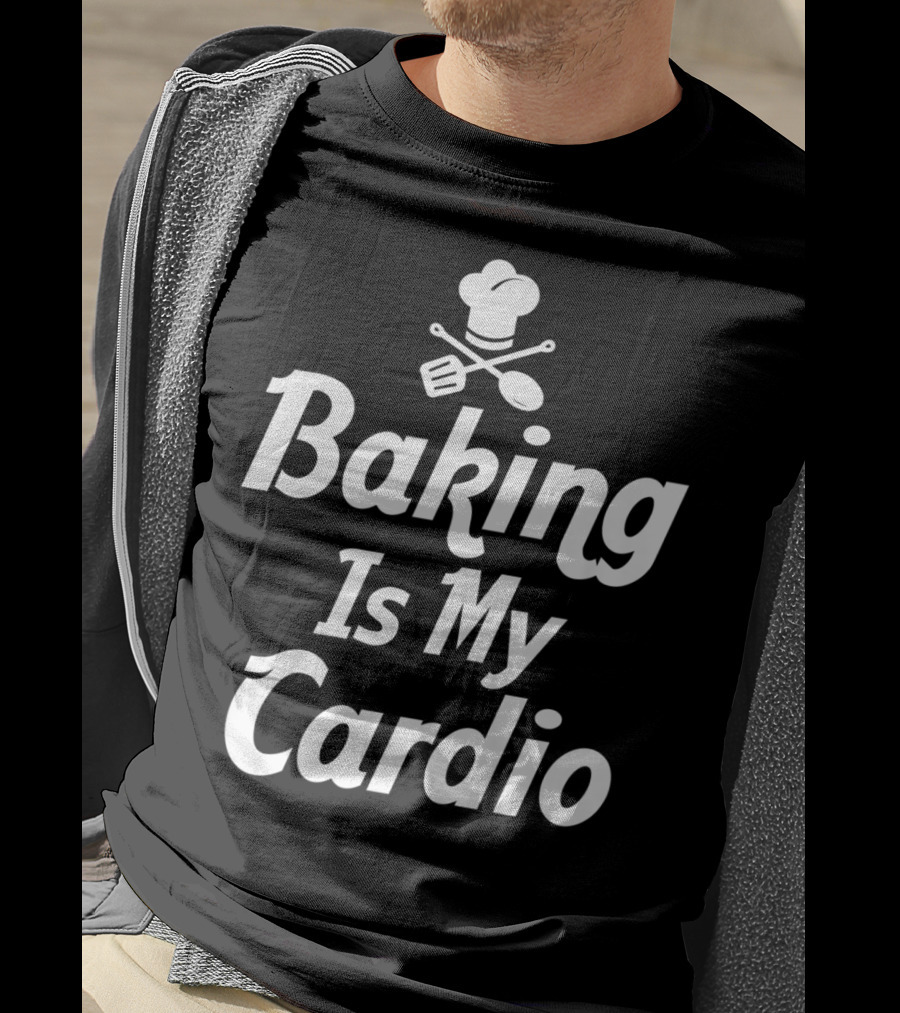 Bake Baking Is My Cardio Mom Grandma Chef Hat Spatula Spoon T-Shirt