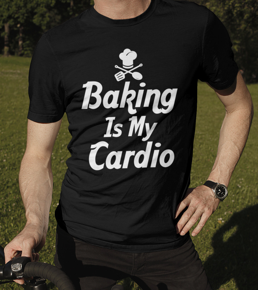 Bake Baking Is My Cardio Mom Grandma Chef Hat Spatula Spoon T-Shirt