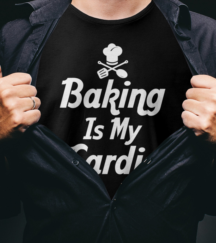 Bake Baking Is My Cardio Mom Grandma Chef Hat Spatula Spoon T-Shirt