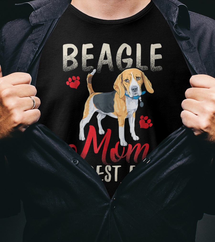 Beagle Mom Best Ever Beagle Dog With Paw Prints T-Shirt