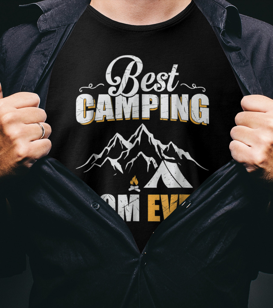 Best Camping Mom Ever Mountains And Tent Adventure T-Shirt
