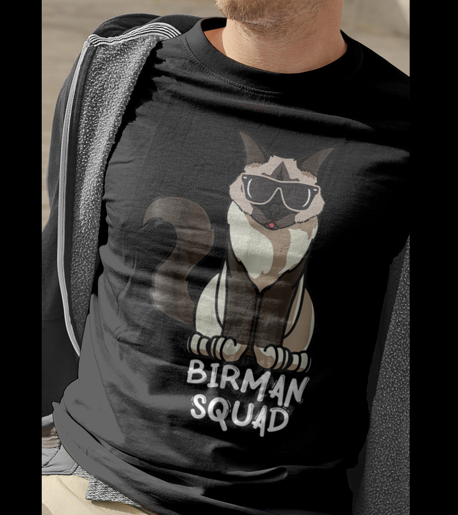 Birman Squad Cat Mom Lover Squad Cool Birman Cat With Sunglasses T-Shirt