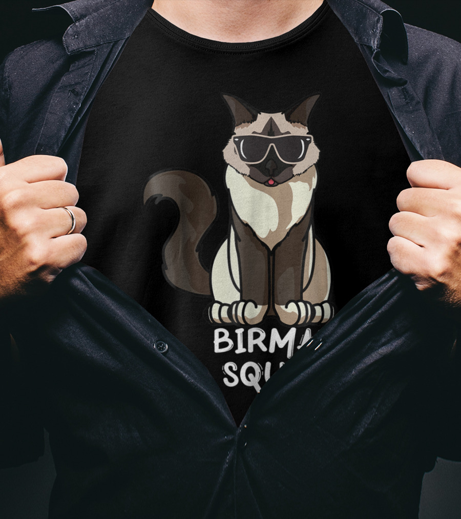 Birman Squad Cat Mom Lover Squad Cool Birman Cat With Sunglasses T-Shirt