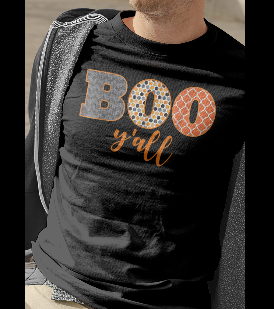 BOO Y'all Halloween Perfect Dad Teach51 Chevron Polka Dots T-Shirt