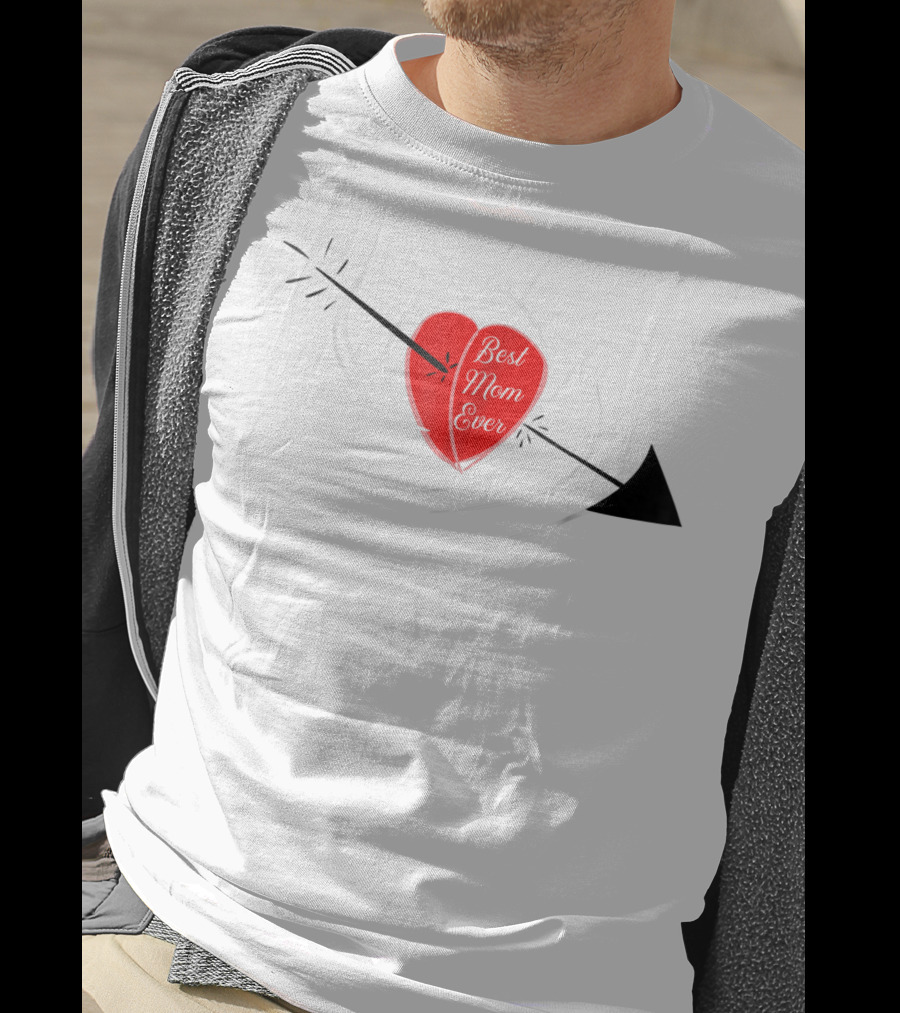 Best Mom Ever Red Heart With Arrow Birthday T-Shirt