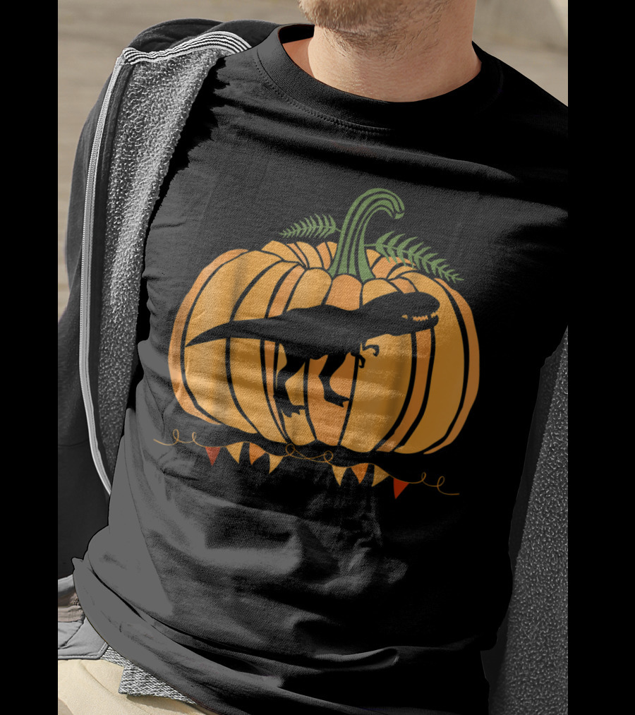 Dinosaur Inside Pumpkin Halloween Dad Mom63 T-Shirt