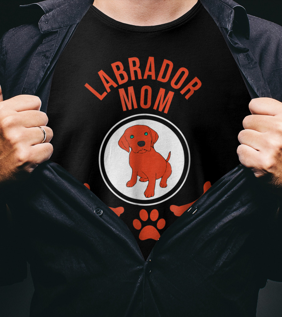 Labrador Mom Puppy Lover Cute Paw Bone T-Shirt