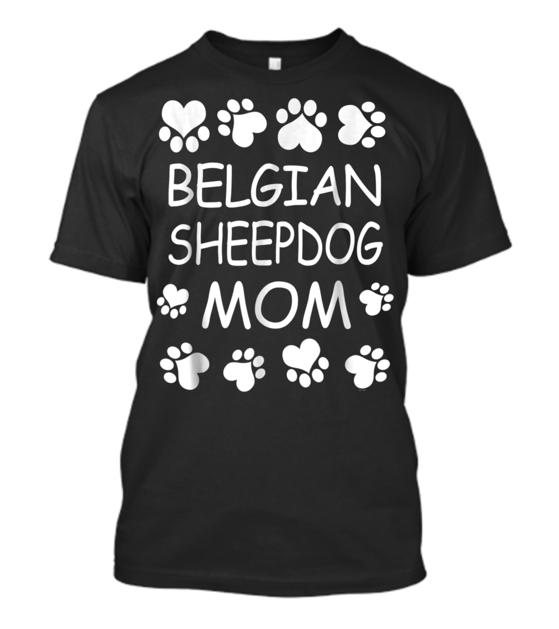 Belgian Sheepdog Mom Paw And Heart T-Shirt