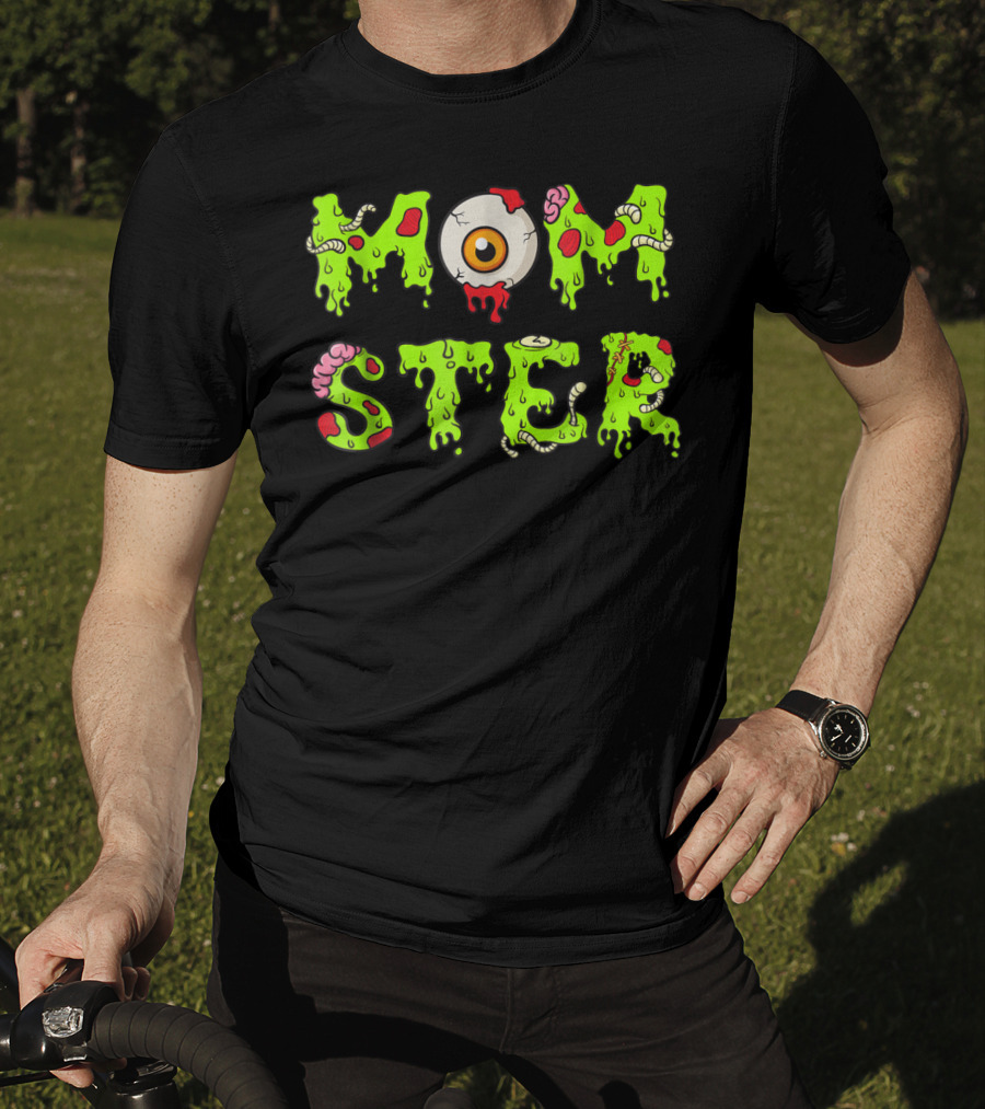 Momster49 Funny Halloween Monster Eye Slime Text T-Shirt